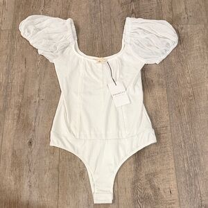 Promesa White Puff Sleeve Bodysuit